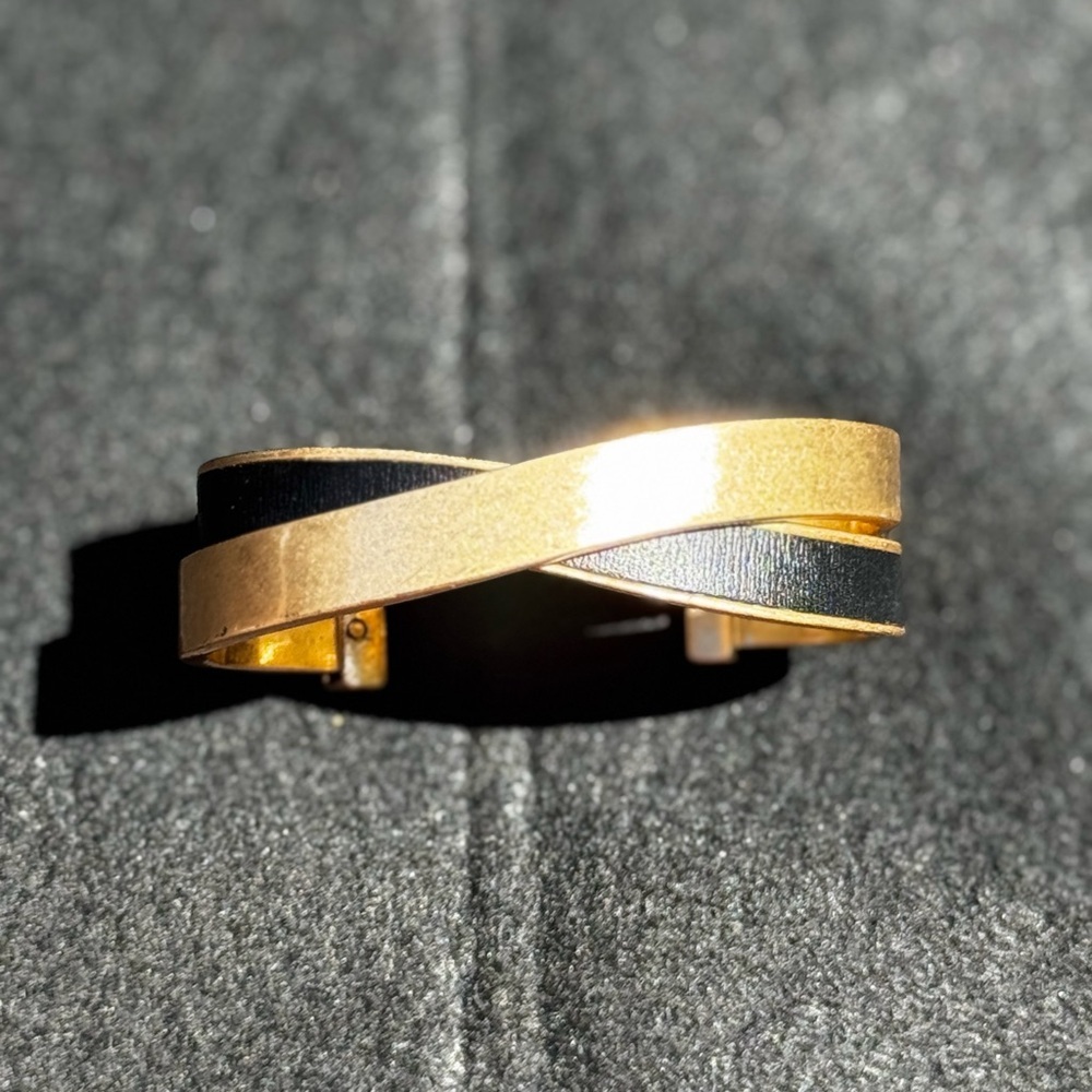 Brooks Brothers 12K Gold Plated Brushed Cuff Bracelet Heritage Luxe Minimal Icon - Picture 2 of 14